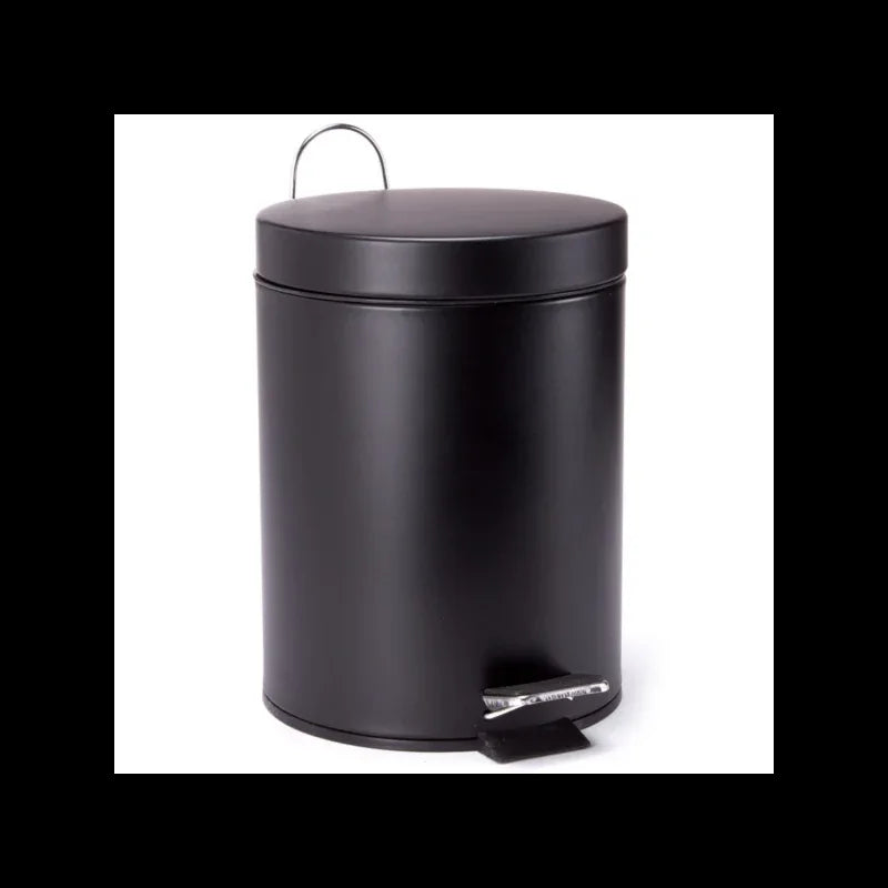 MSV 3L Matt Black Stainless Steel Pedal Bin with Removable Inner Bucket - Gomix Brands Outlet